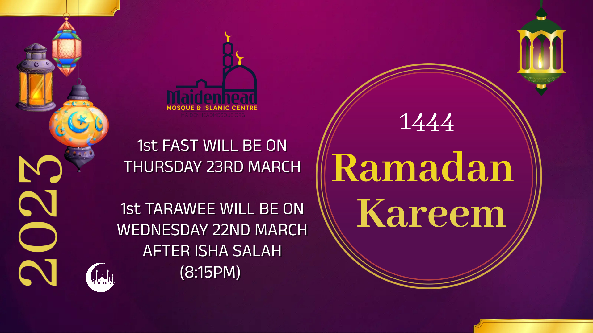 RAMADAN ANNOUNCEMENT 1444 Maidenhead Mosque & Islamic Centre